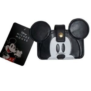 Disney Mickey Mouse Shaped Wallet Card Holder VEGAN Leather WOMEN'S WOMAN'S